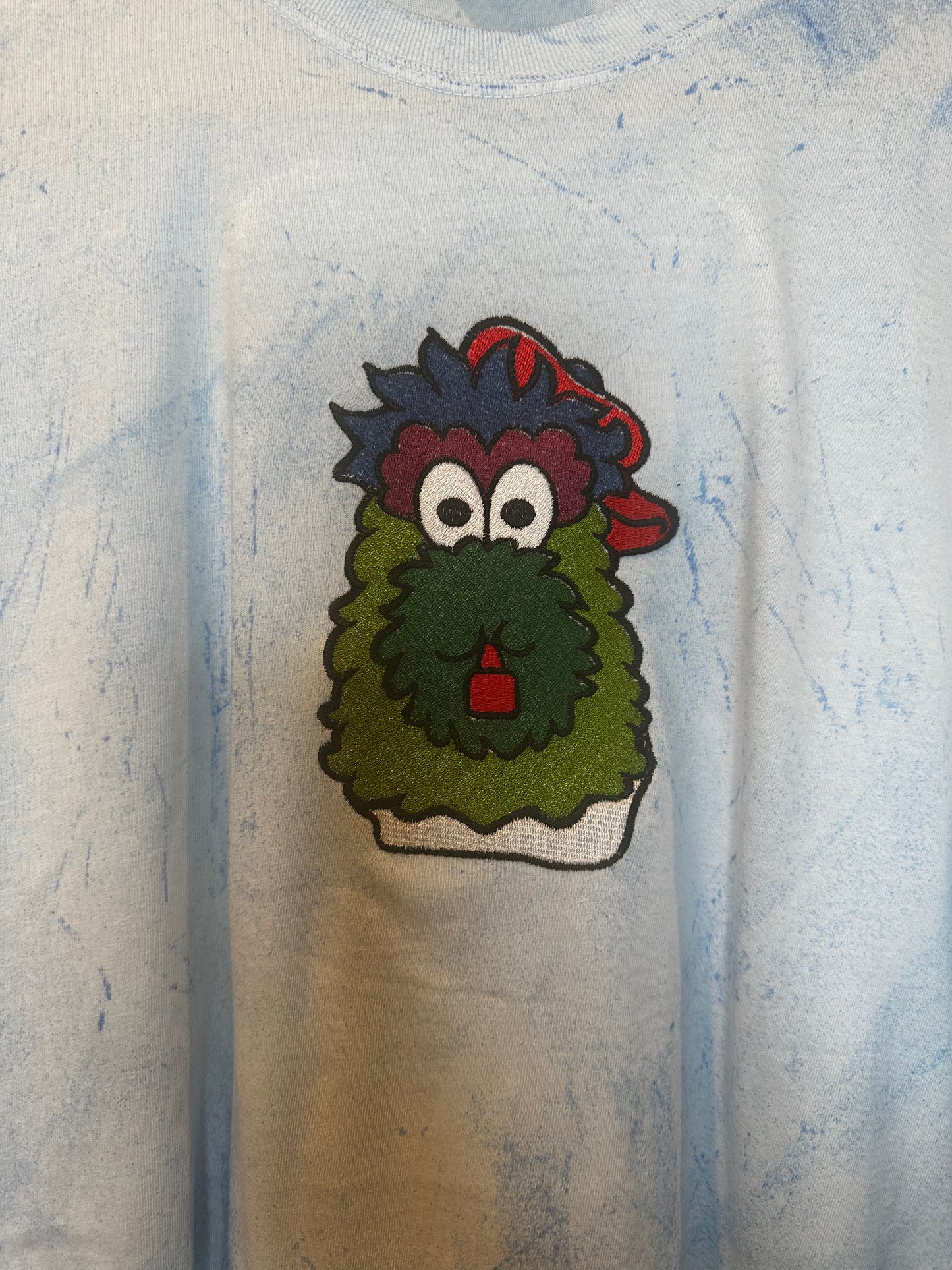 Philly Mascot Embroidered Tie Dye T-Shirt, Philadelphia Baseball Shirt