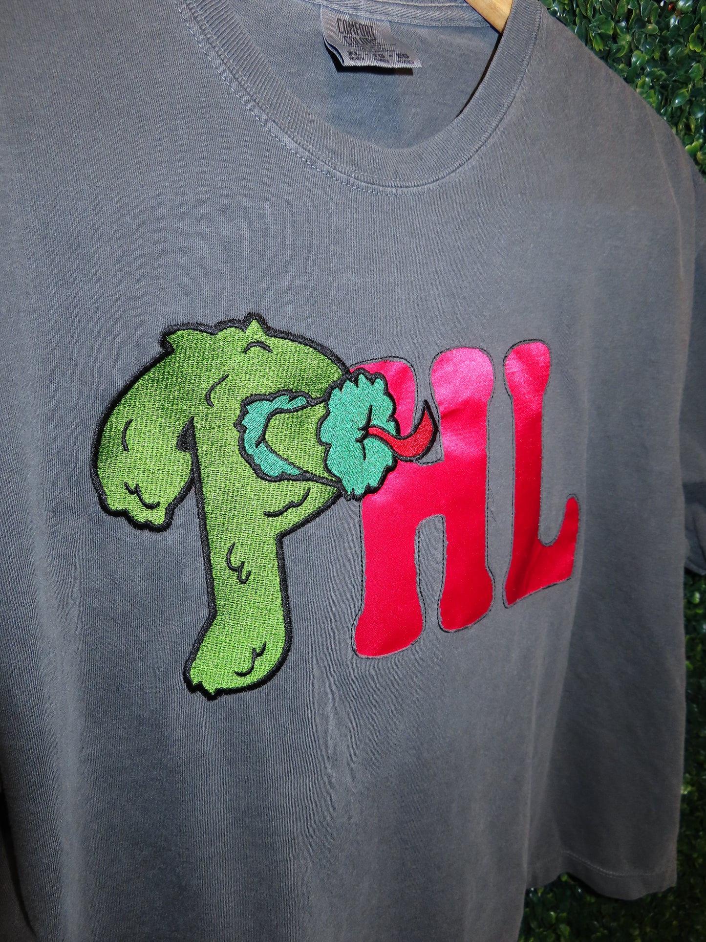 Philly Embroidered Shirt, Boxy T-Shirt, Reverse Applique Tee, Philadelphia Baseball