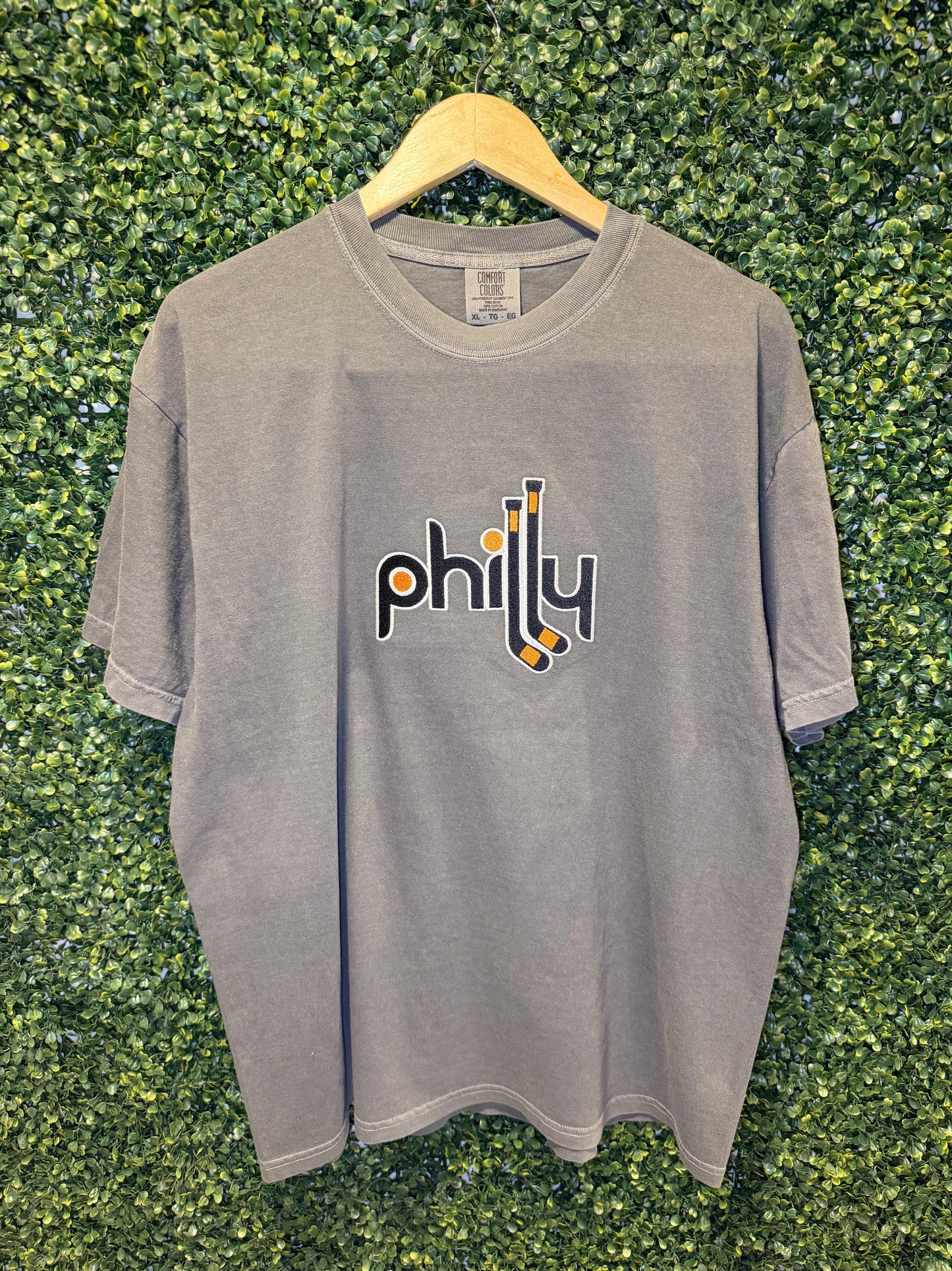 🏒 Philly Embroidered Comfort Colors Tee – Hockey Inspired Philadelphia
